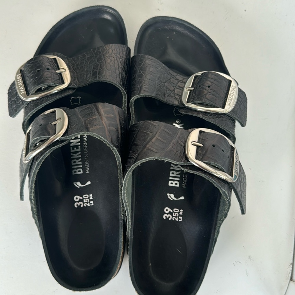 Black Leather Birkenstocks 39